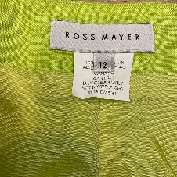 100% linen Vibrant Green A-Line Women's Skirt EUC size 12 - Picture 3 of 8